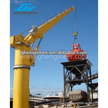 Crane with grab for bulk handling